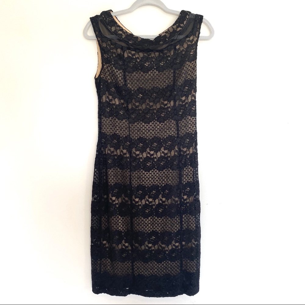 Gabby Skye lace dress Black & tan Sz 8